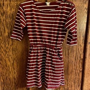 ✨5 for $20✨ Burgundy & White Striped Dress